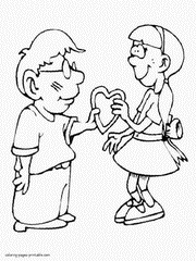 Valentine's printable coloring pages for children