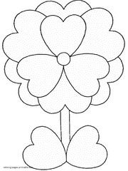 Simple Valentine's Day coloring page for preschoolers