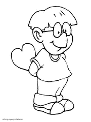 Printable Valentine's coloring pages. Boy