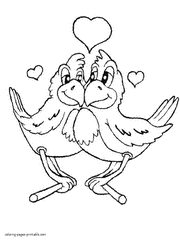Two lovers parrots - coloring page