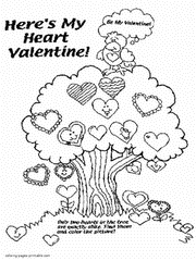 Valentines coloring pictures for holiday