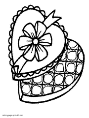 Valentines day coloring pictures - candies box