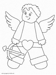 Cupid Valentines coloring page