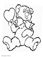 Free Valentine's Day coloring pages with Teddy Bear