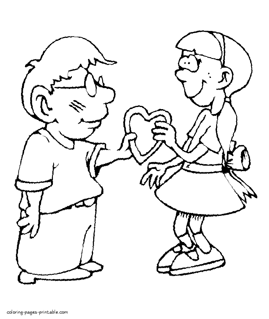 Valentine's printable coloring pages for children