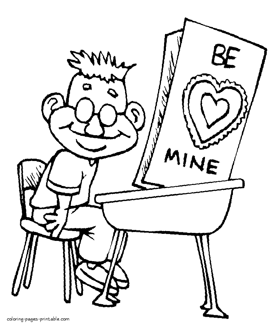 Holidays coloring pages Valentines Day