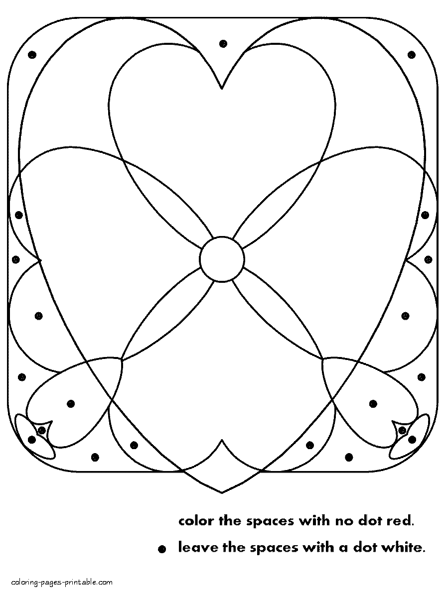 Coloring sheet for kindergarten. Valentine's Day || COLORING-PAGES