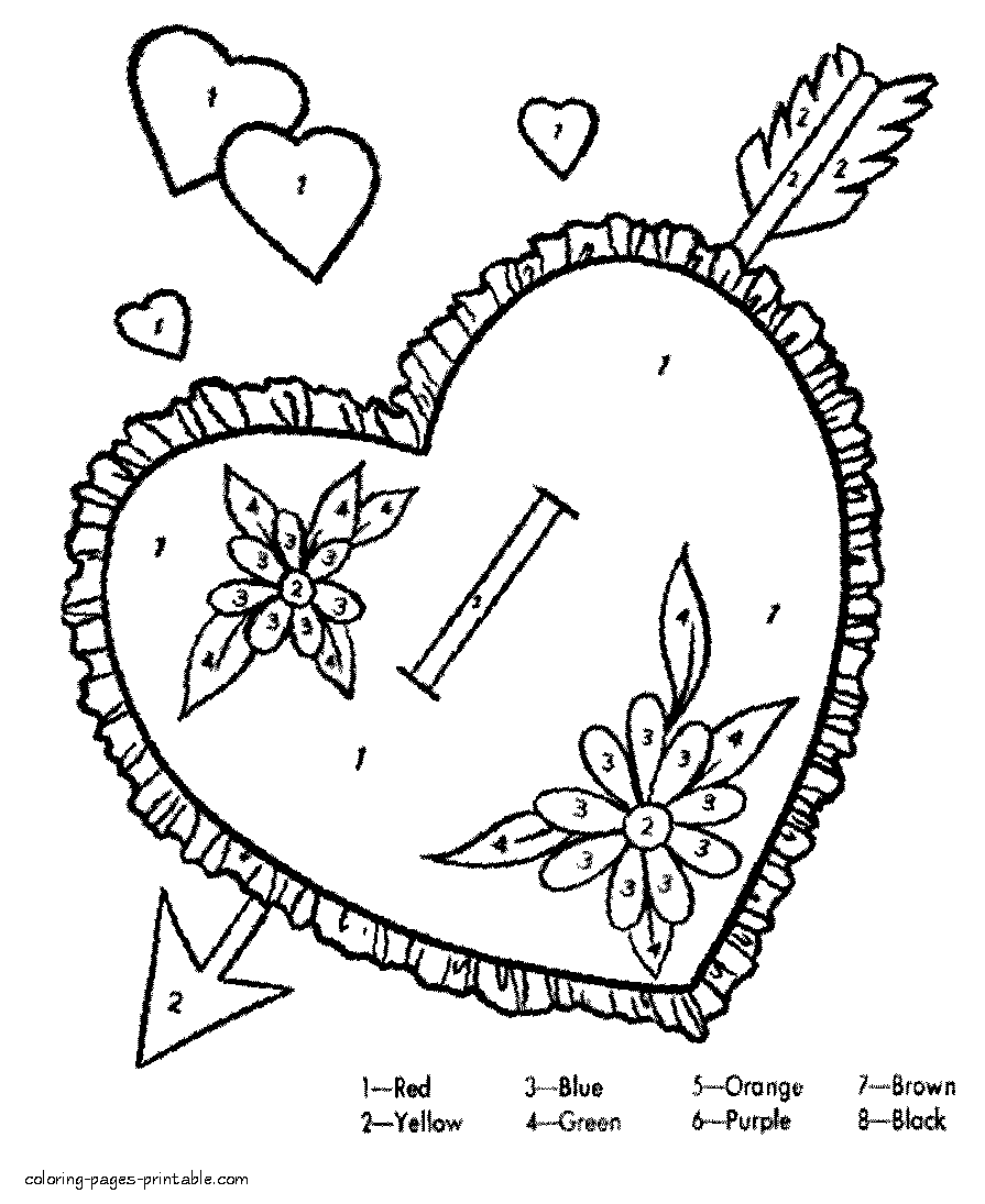 Coloring sheets for children with a hearts