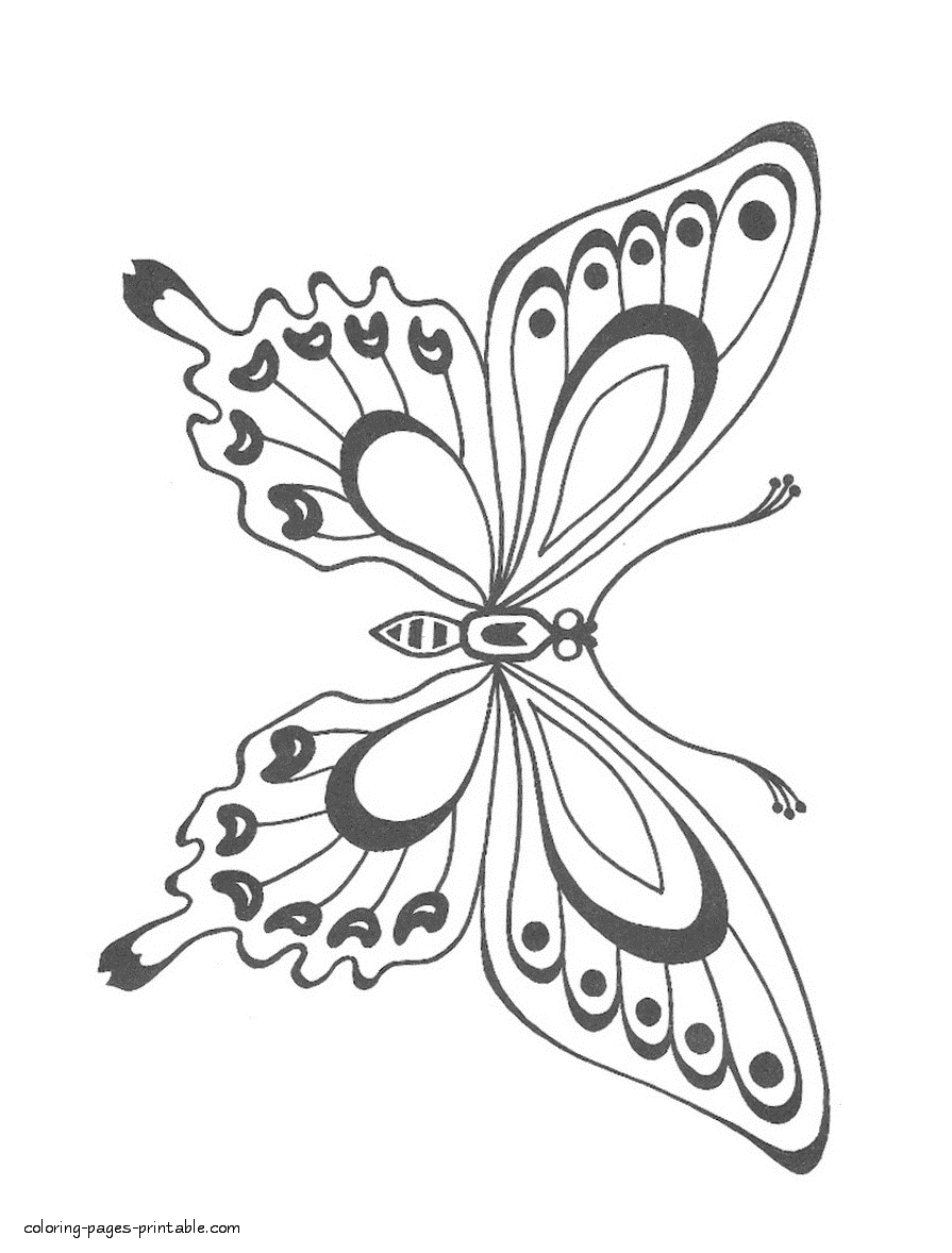 Рамка раскраска бабочки