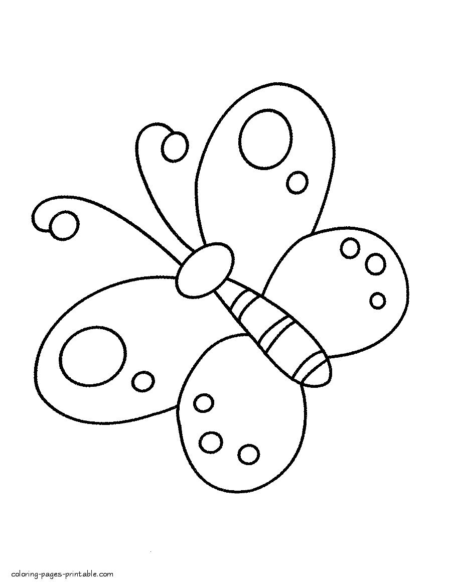 Simple Butterfly Coloring Page - Aerografiaonline
