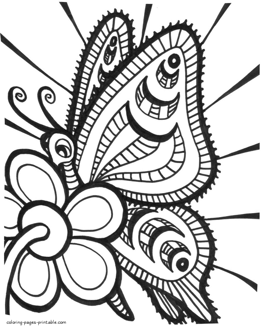 Download Coloring pages of butterflies for adults || COLORING-PAGES-PRINTABLE.COM