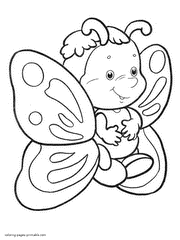 Baby butterfly coloring page