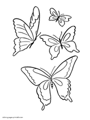 Colouring page of some lovely butterflies