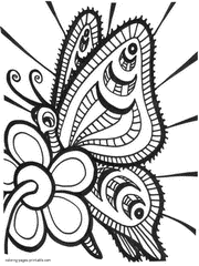 Difficult coloring pages of butterflies for adults