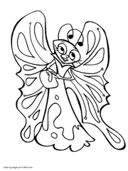 Cartoon butterfly coloring page