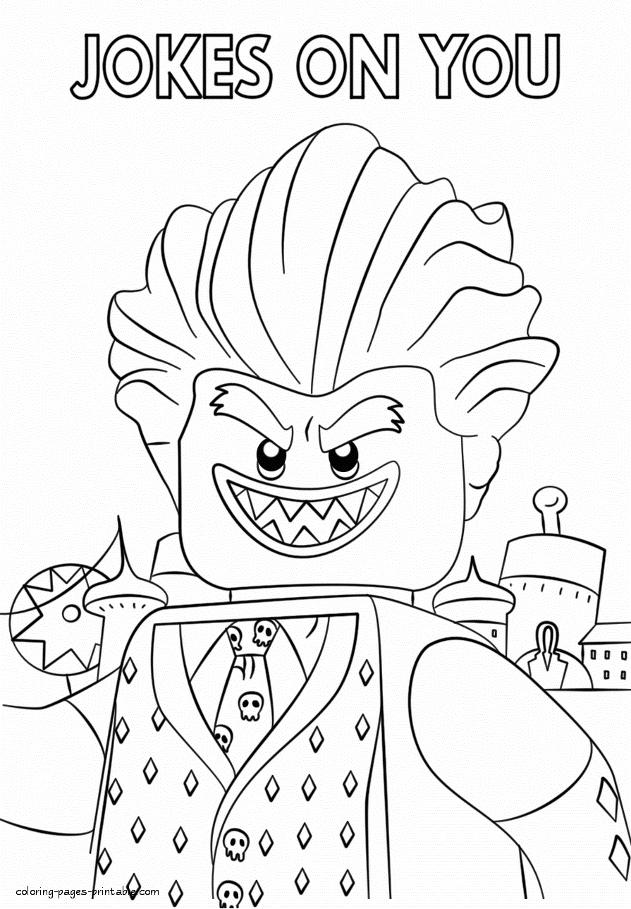 Colouring pages Lego movie. The Joker sheet