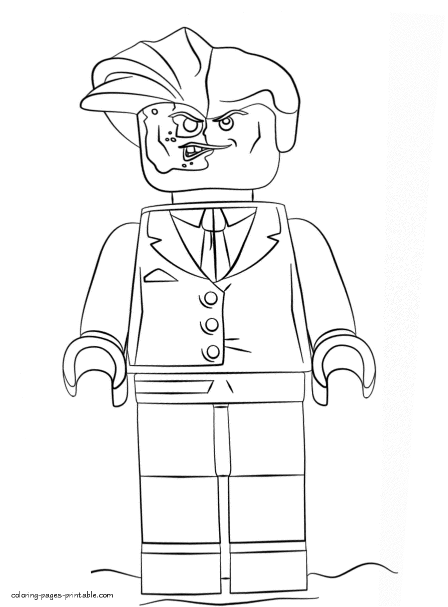 Two-Face coloring page from Lego Movie