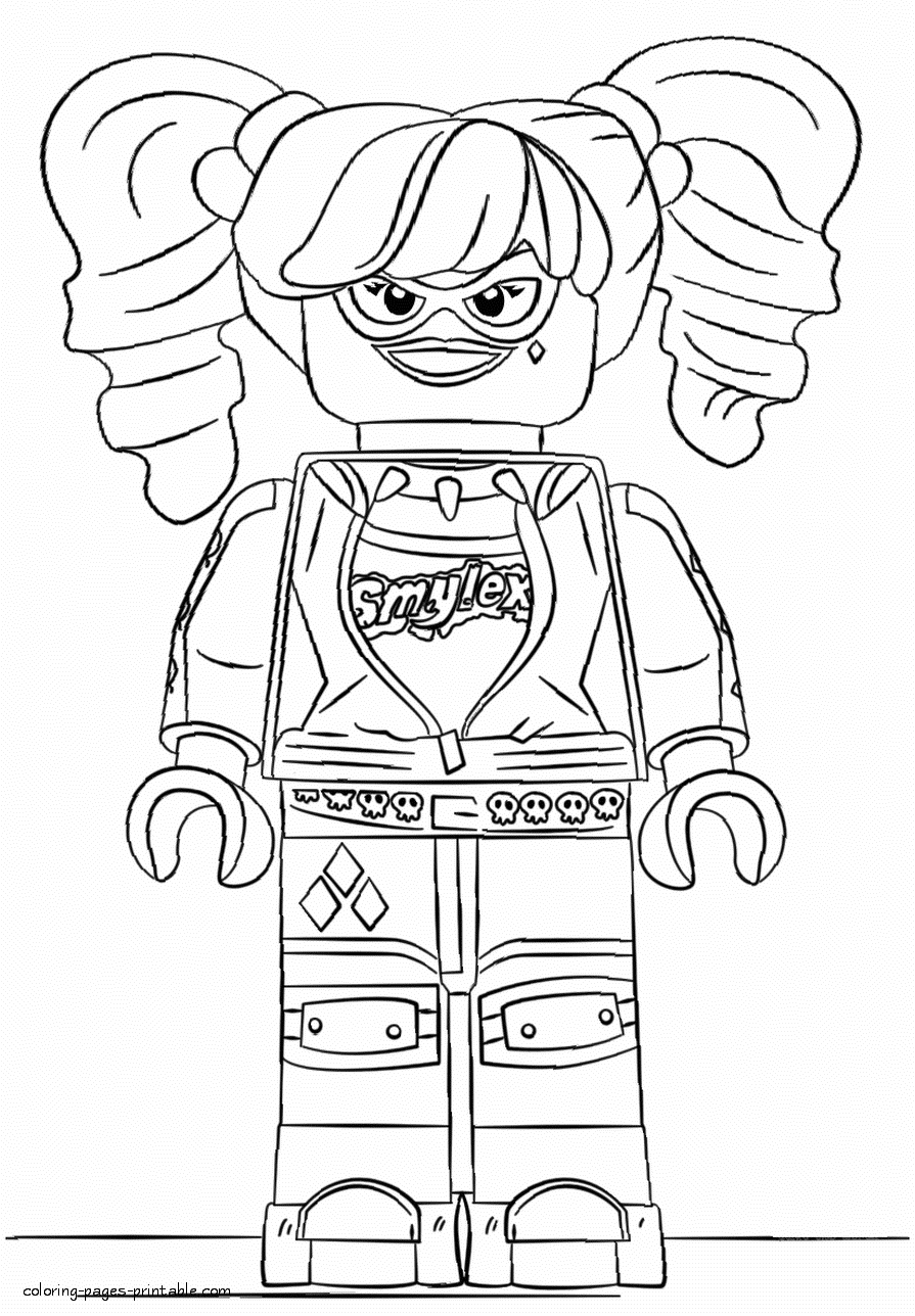 Coloring pages Lego Batman. Harley Quinn toy