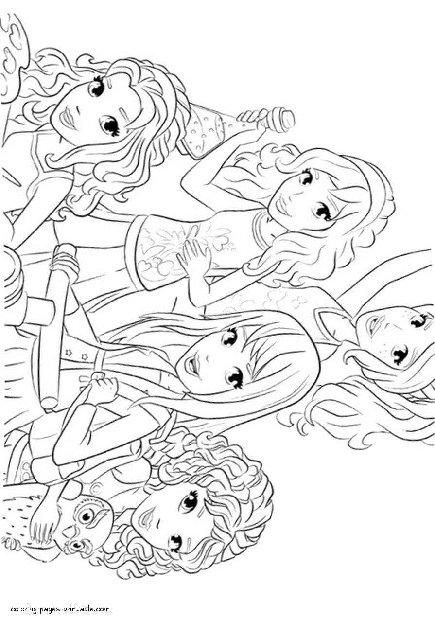 Coloring Lego Friends sheets