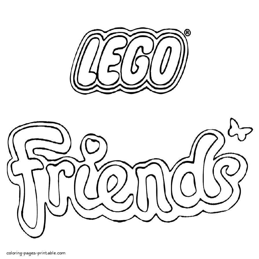 Lego Friends logo coloring page || COLORING-PAGES-PRINTABLE.COM