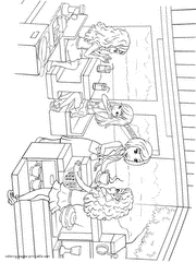 Caf? Lego Friends colouring page for printing