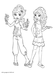 Mia and Olivia Coloring page. Lego Friends