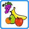 Simple fruits and vegetables coloring pages to print for little kids