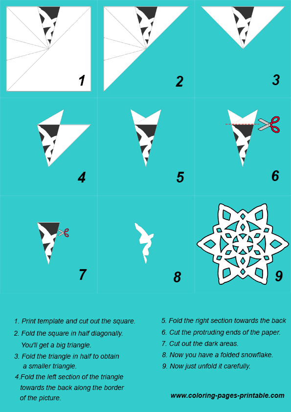 Paper snowflake template Coloring Pages