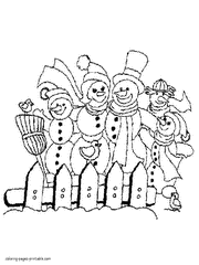 Big snowmen family coloring pages to print