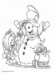 Snowman for kids coloring pages free