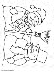 Snowmen printable coloring pages