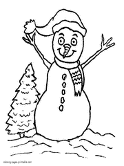 Snowman free coloring book. Download it