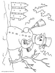 Kids coloring pages of snowman