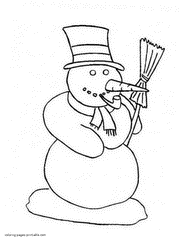 Free printable winter snowman coloring pages