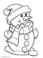 Snowman coloring pages for kids without pay