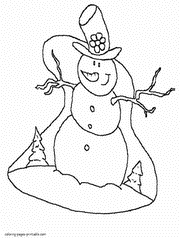 Snowman colouring pages. Its free