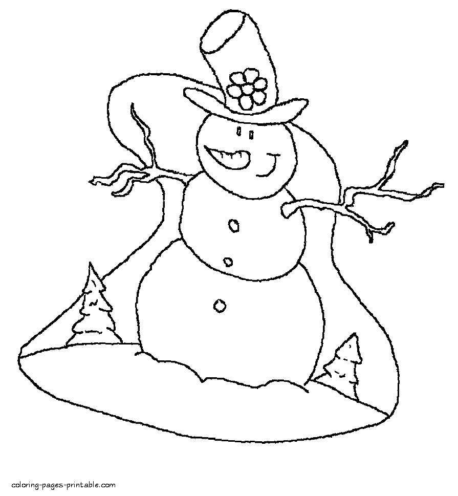 Snowman colouring pages. Its free