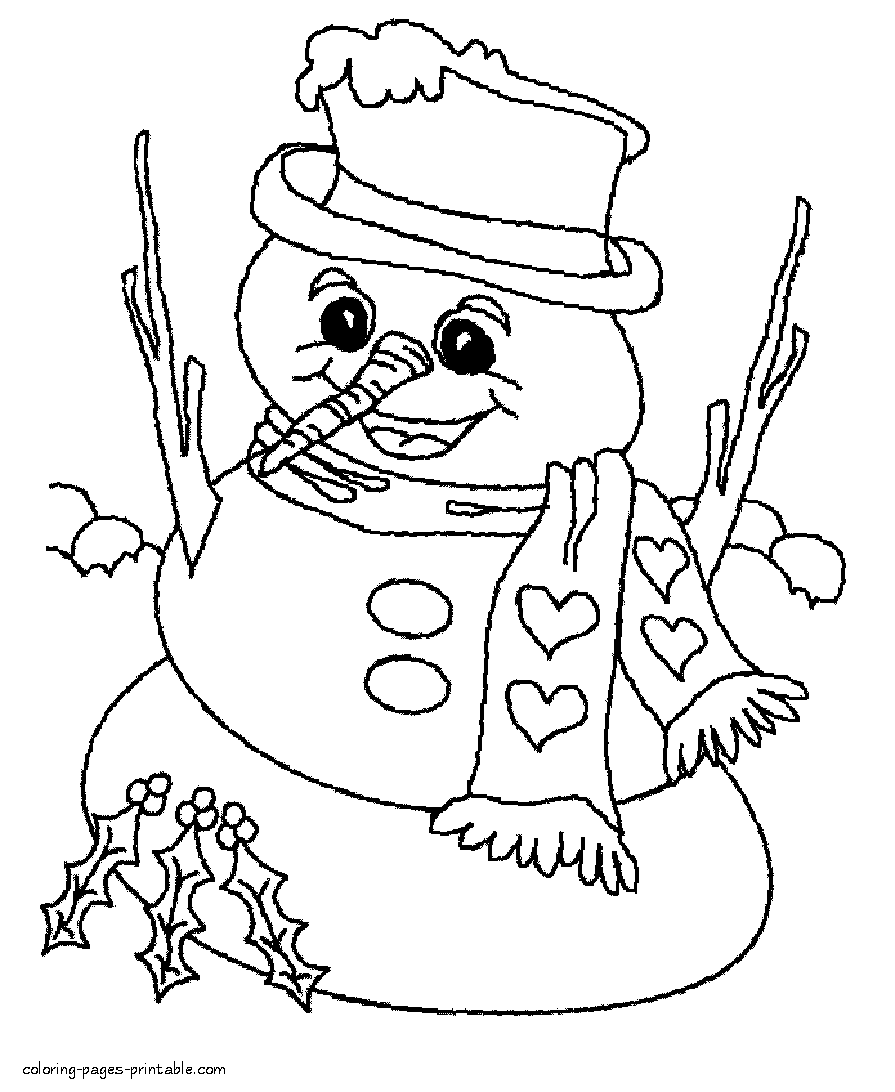 Snowman coloring pages - Free Pictures To Print || COLORING-PAGES ...