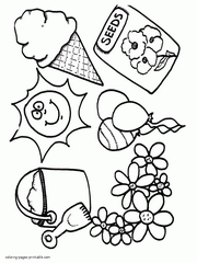 Spring colouring pages to print. Seasons