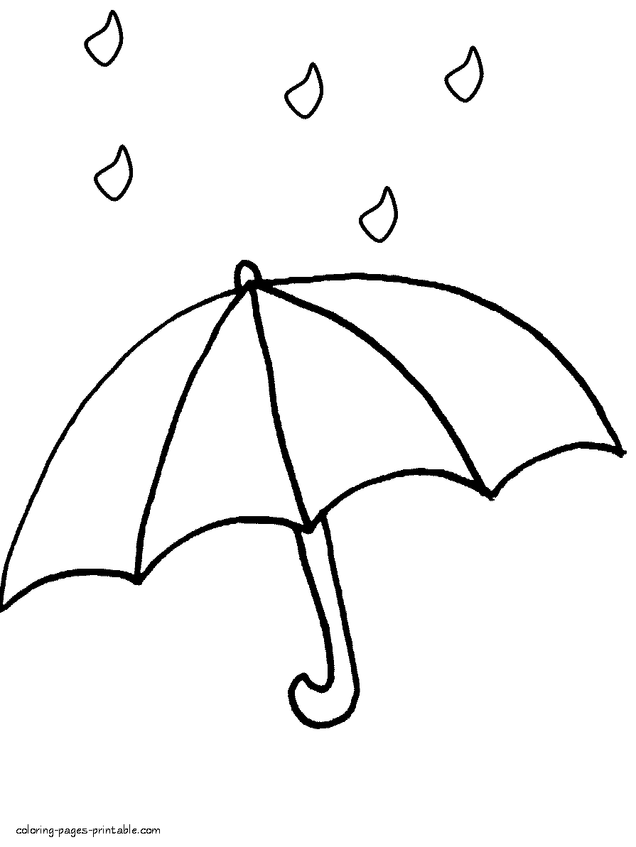 Umbrella. Seasons coloring pages. Spring