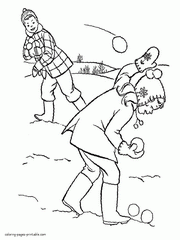 Snowball coloring pages. Seasons