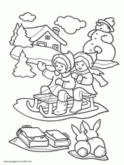 winter coloring pages free printable winter scene sheets