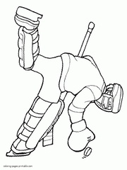 Winter sports printable coloring pages. Hockey