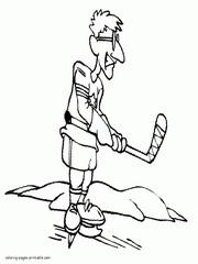 Ice hockey player coloring page