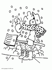 Snow coloring page for painting