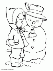 winter coloring pages free printable winter scene sheets