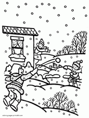 Free coloring pages of winter activities