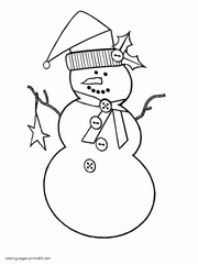 Free winter coloring pages printable. Snow man