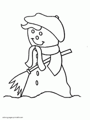 Coloring page winter for kiddy