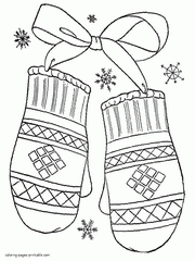 Winter clothes coloring pages